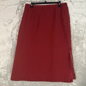 VTG 90s Norton McNaughton Oxblood Red Midi Skirt Size PS Side Slit Office Siren